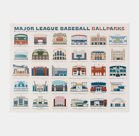 MLB Stadium Illustration Poster 