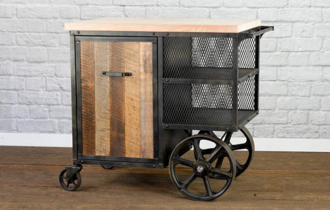 Reclaimed-Wood-and-Steel-Kitchen-and-Bar-Cart