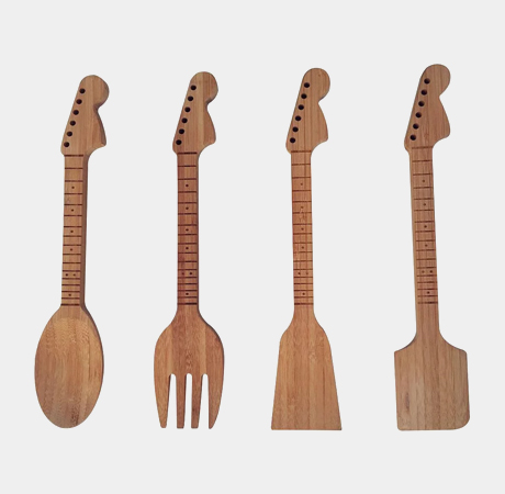Bamboo Guitar Neck Shaped Utensil Set