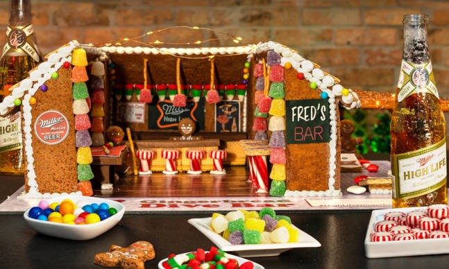Miller Just Released a Gingerbread Dive Bar Kit Infused with Actual Beer