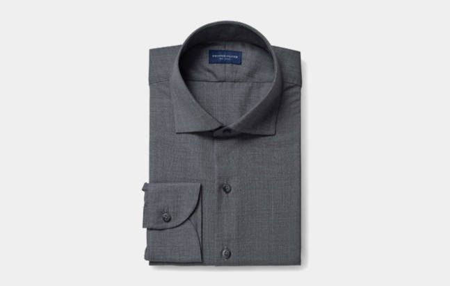 Proper-Cloth-Reda-Grey-Melange-Merino-Wool-Shirt