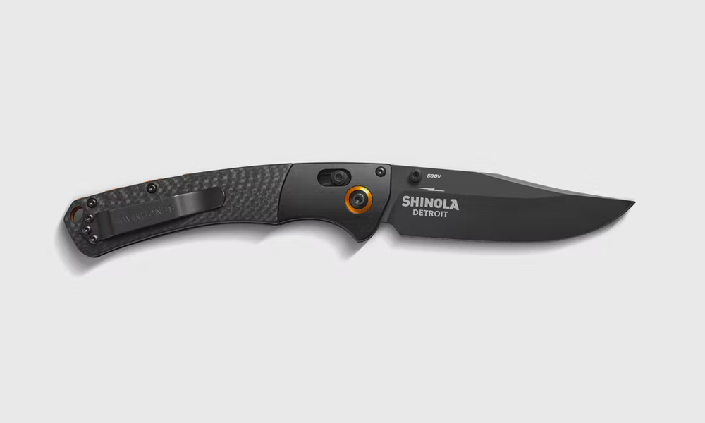 Shinola x Benchmade Carbon Fiber Crooked River Pocket Knife