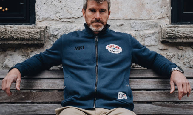 This Luxe Bomber Sweater Is Inspired by Carroll Shelby’s Original Cobra