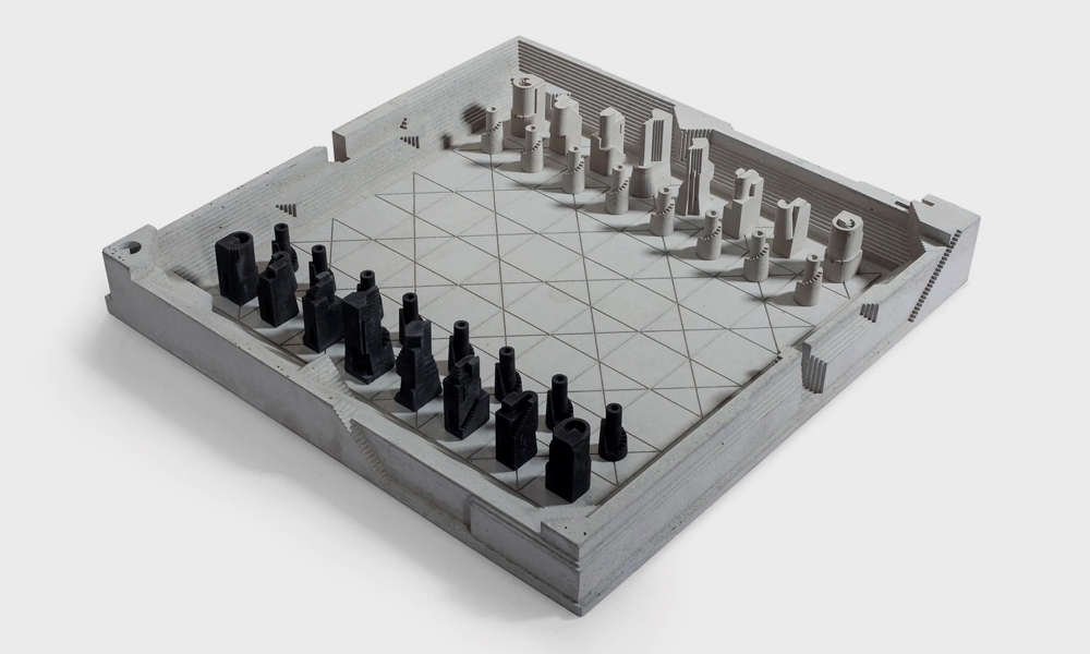 Arena Concrete Architectural Chess Set