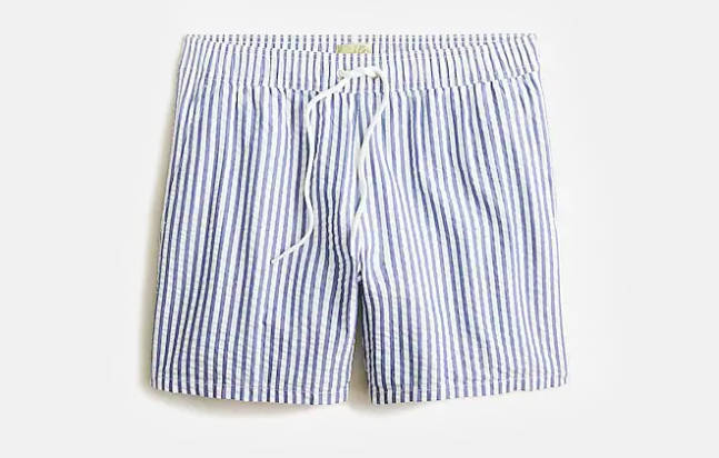 J Crew 6” Trunk in Seersucker_