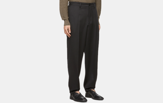 Lemaire Black Tapered Trouser