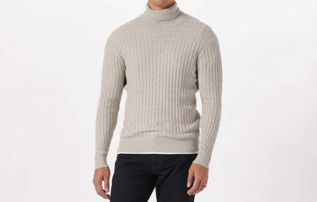 cable turtleneck sweater