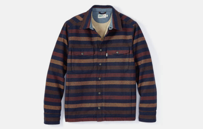 Sherpa-Lined Flannel Overshirt