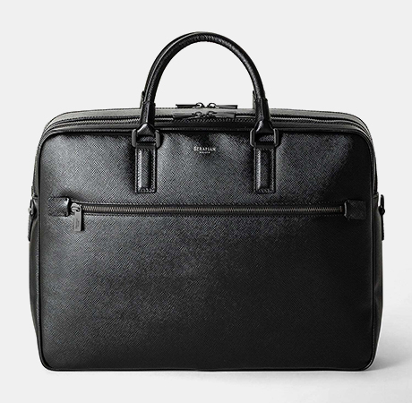 Double Gusset Briefcase in Evoluzione Leather