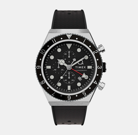 Q Timex Three Time Zone Chronograph