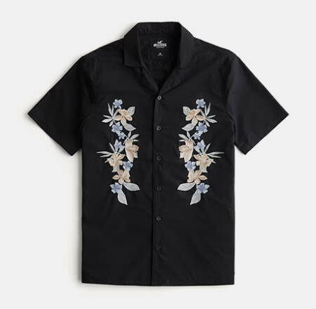 Hollister-Embroidered-Floral-Shirt