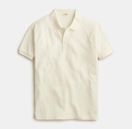 Raglan-sleeve Terry Polo Shirt