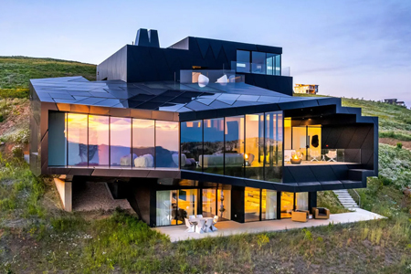 This Angular Modern Chalet In Utah Feels Like a Villain’s Lair, and It’s For Sale