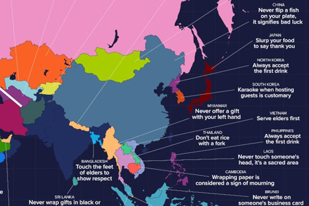 Insightful Map Reveals Different Etiquette Practices Around the World