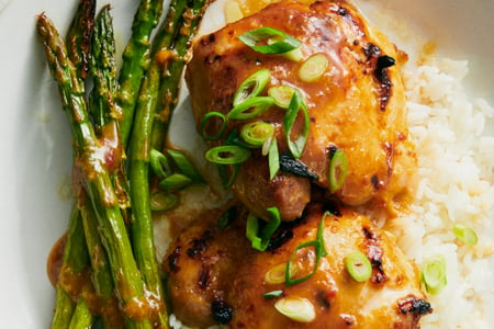Miso-Honey Chicken and Asparagus