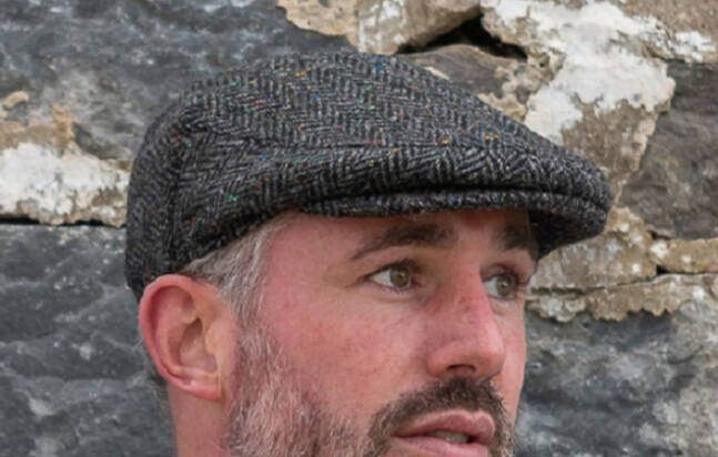 Donegal Tweed Herringbone Flat Cap