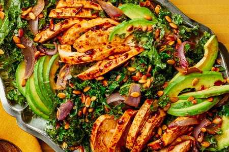 Smoky Chicken and Avocado Kale Salad