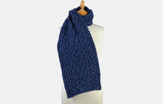 Men’s Wool Cashmere Aran Honeycomb Scarf