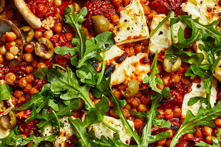 Tomatoes and Feta With Chickpeas