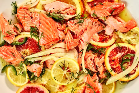 Slow-Roasted Salmon With Fennel, Citrus, and Chiles