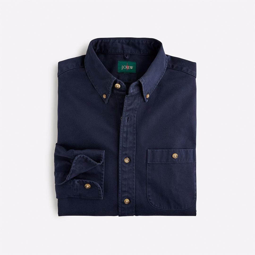 J. Crew Relaxed Garment-Dyed Heavyweight Twill Shirt - 33% Off