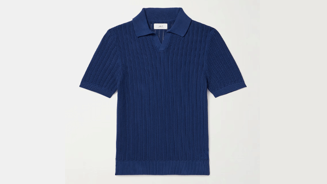 MR P. Open-Knit Ribbed Cotton Polo Shirt