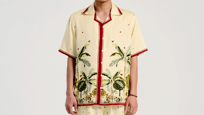 Perte Dego Palm Forest Half Sleeves Shirt