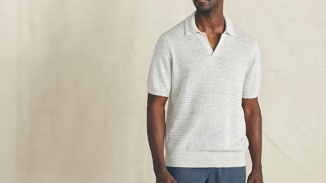 Faherty Linen Sweater Polo