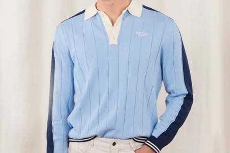 Prince x Percival Point Long Sleeve Knit Polo