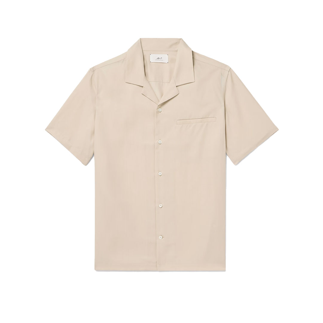 MR P. Camp-Collar Lyocell-Twill Shirt - 50% Off