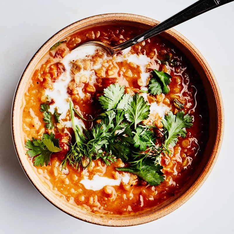 Curried Lentil, Tomato, and Coconut Soup