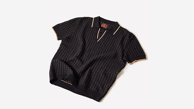 Percival x Ilaria Broken Stripe Knitted Polo 