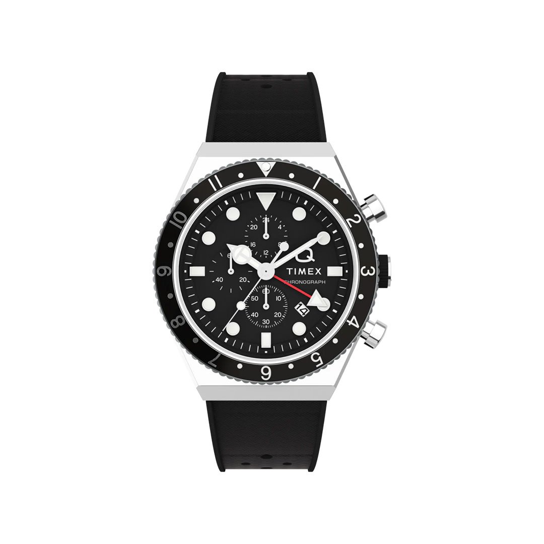 Q Timex 3-Time Zone Chronograph 40mm - 40% Off