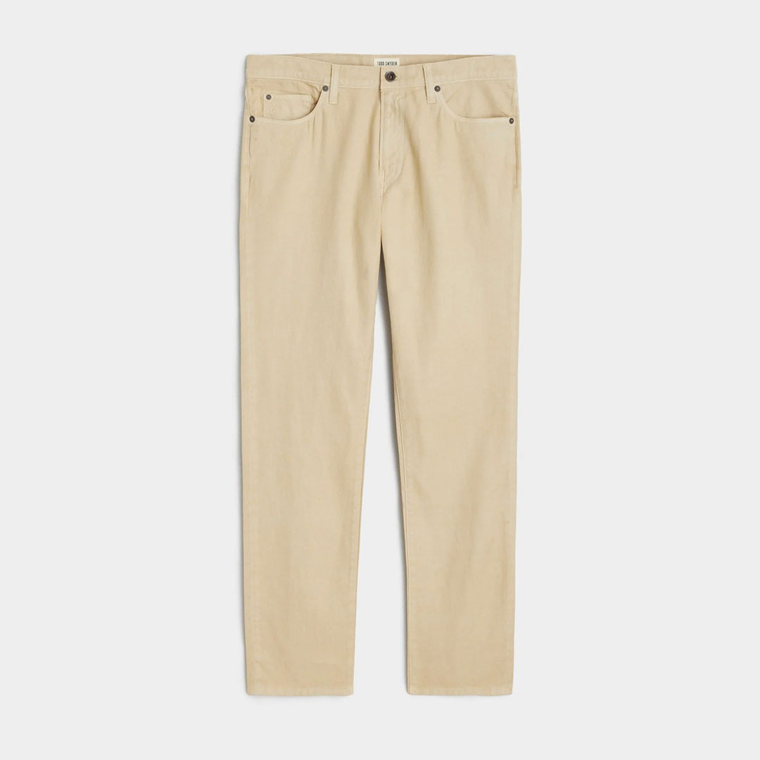 Todd Snyder Slim 5-Pocket Cotton Linen Pant in Khaki - 53% Off