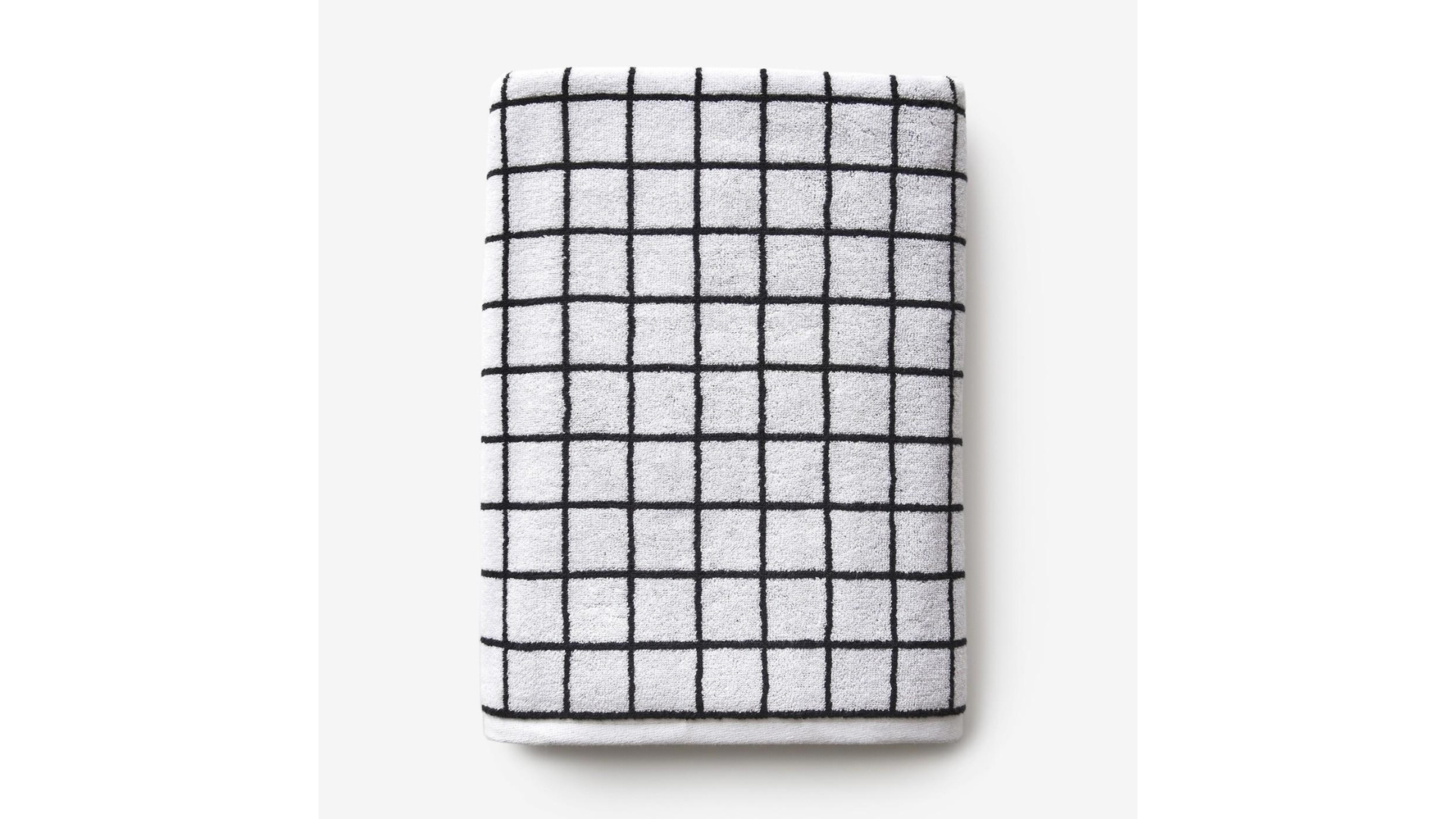 Mini Grid Black Bath Towel