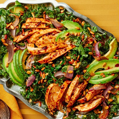 Smoky Chicken and Avocado Kale Salad