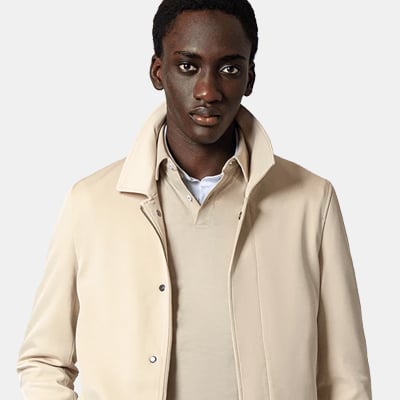 Hockerty Collared Snap Beige Field Jacket