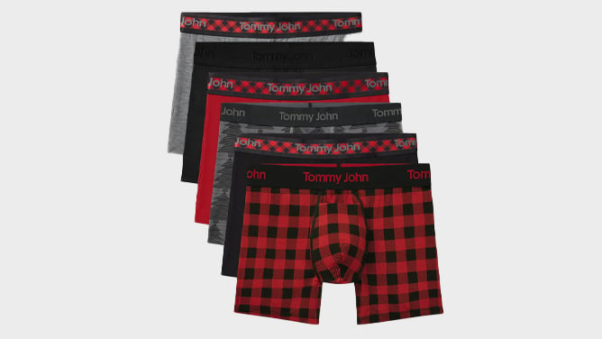 Tommy John Red Holiday Plaid Underwear