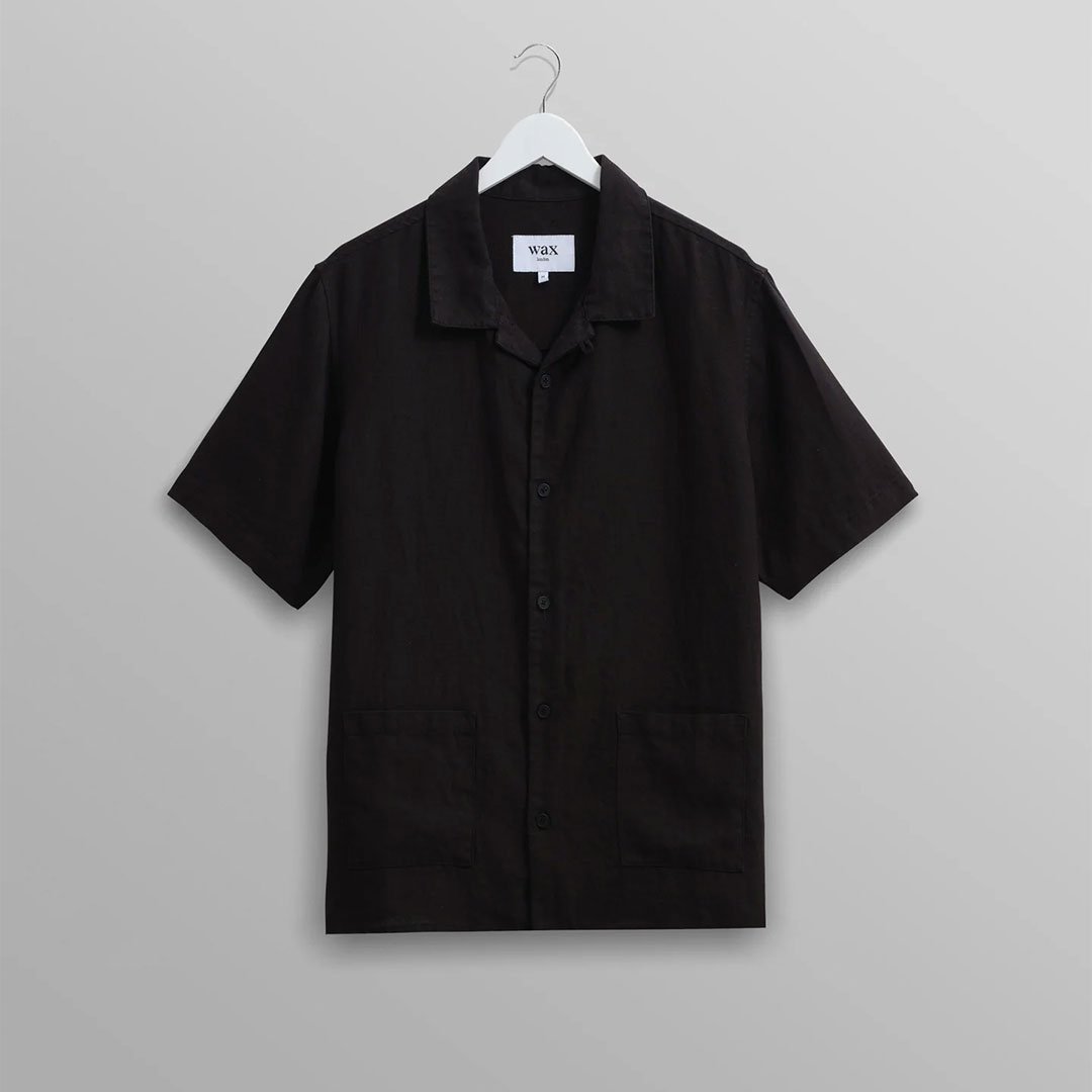 Wax London Ren Shirt Black Linen - 30% Off