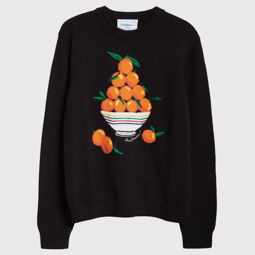 Casablanca: Pyramide D'Oranges Intarsia Cotton Sweater - 40% Off