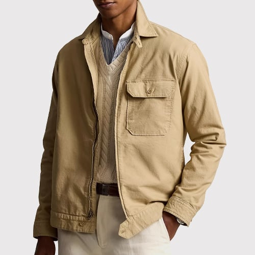 Polo Ralph Lauren: Cotton Zip-Front Overshirt - 30% Off