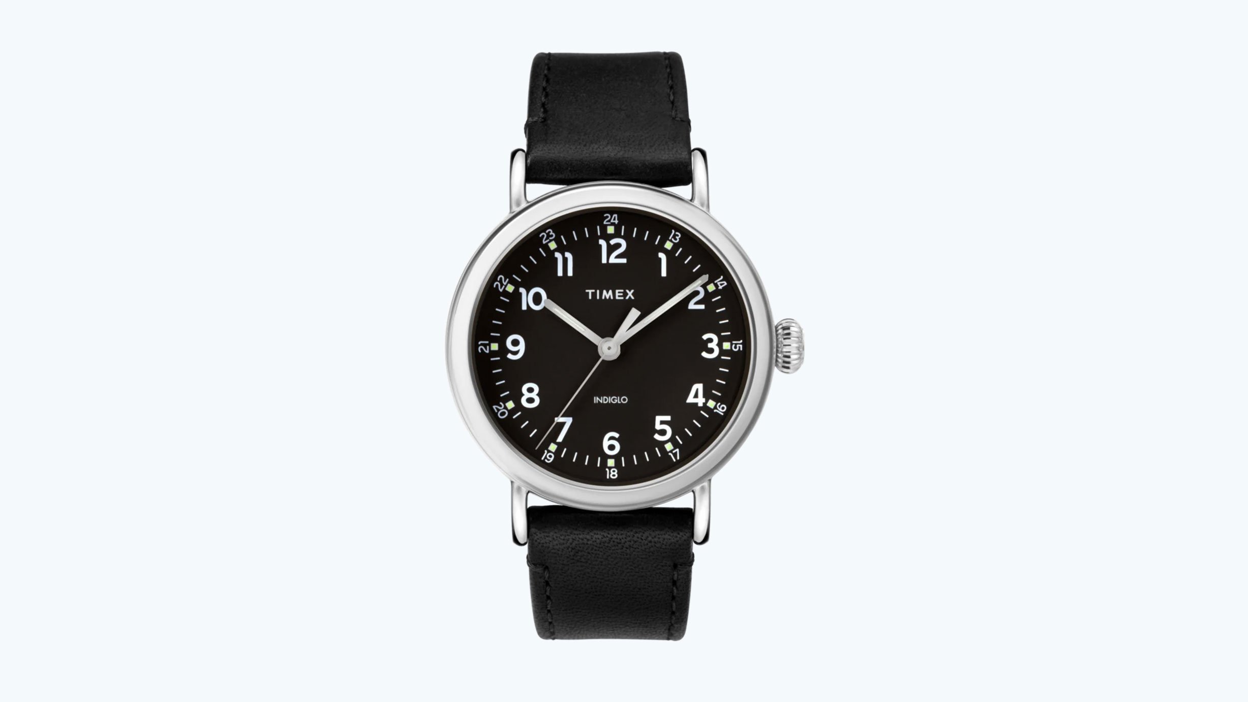 Timex® Standard 40mm Leather Strap Watch