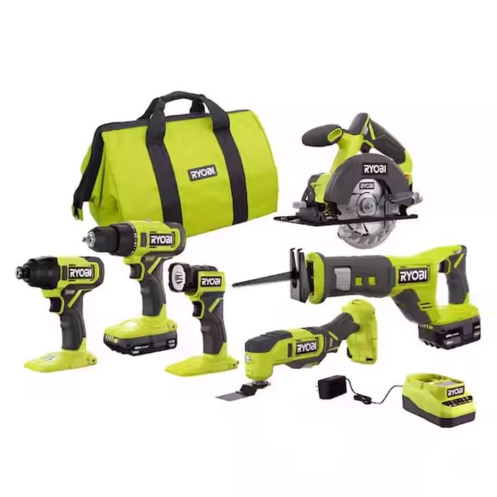 RYOBI ONE+ 18V Cordless 6-Tool Combo Kit