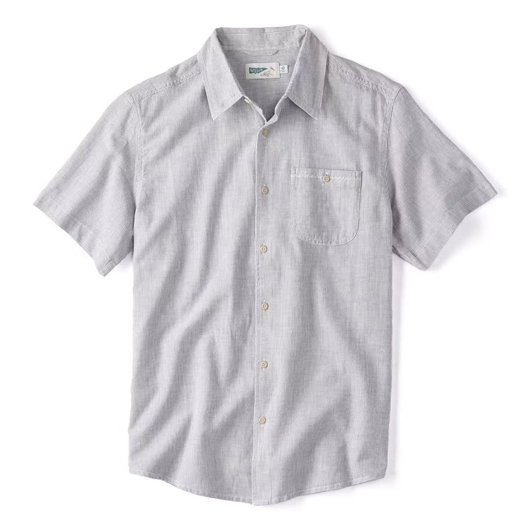 Wellen Easy Hemp Stripe Short Sleeve Shirt - 60% Off