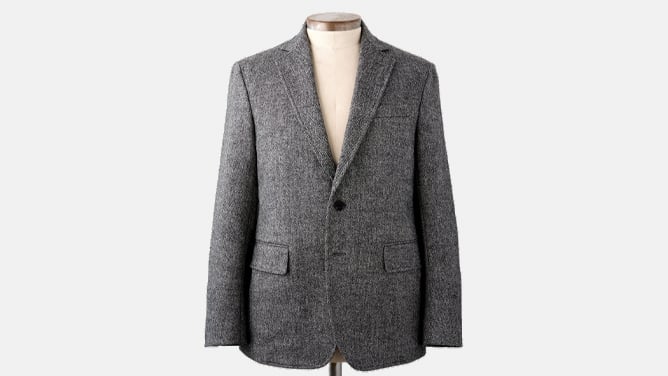 American Trench Herringbone Tweed Blazer