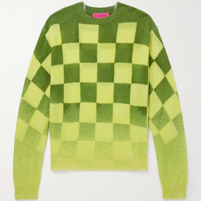 The Elder Statesman Checked Cashmere Sweater