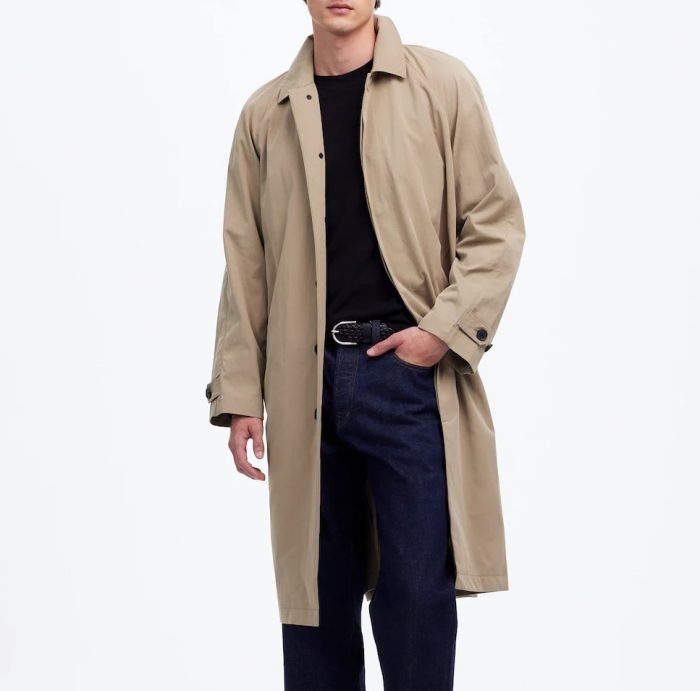 Madewell Raglan-Sleeve Trench Coat in Italian Twill