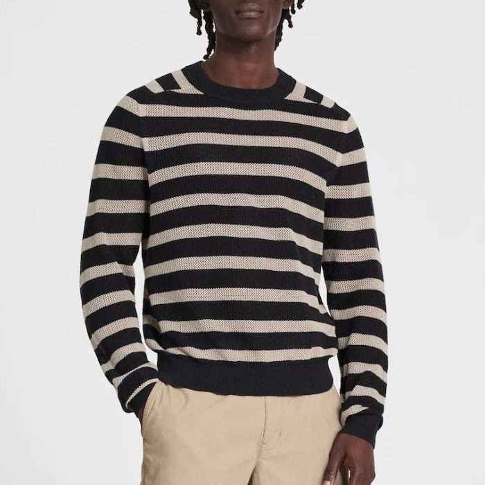 Madewell Mesh-Knit Crewneck Sweater in Lightweight Cotton-Linen Blend