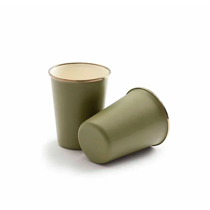 Barebones Enamel 2-Tone Tall Cup Set