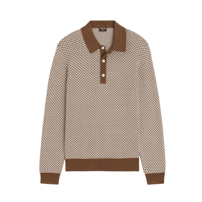 Todd Snyder Silk-Cotton Geo Sweater Polo